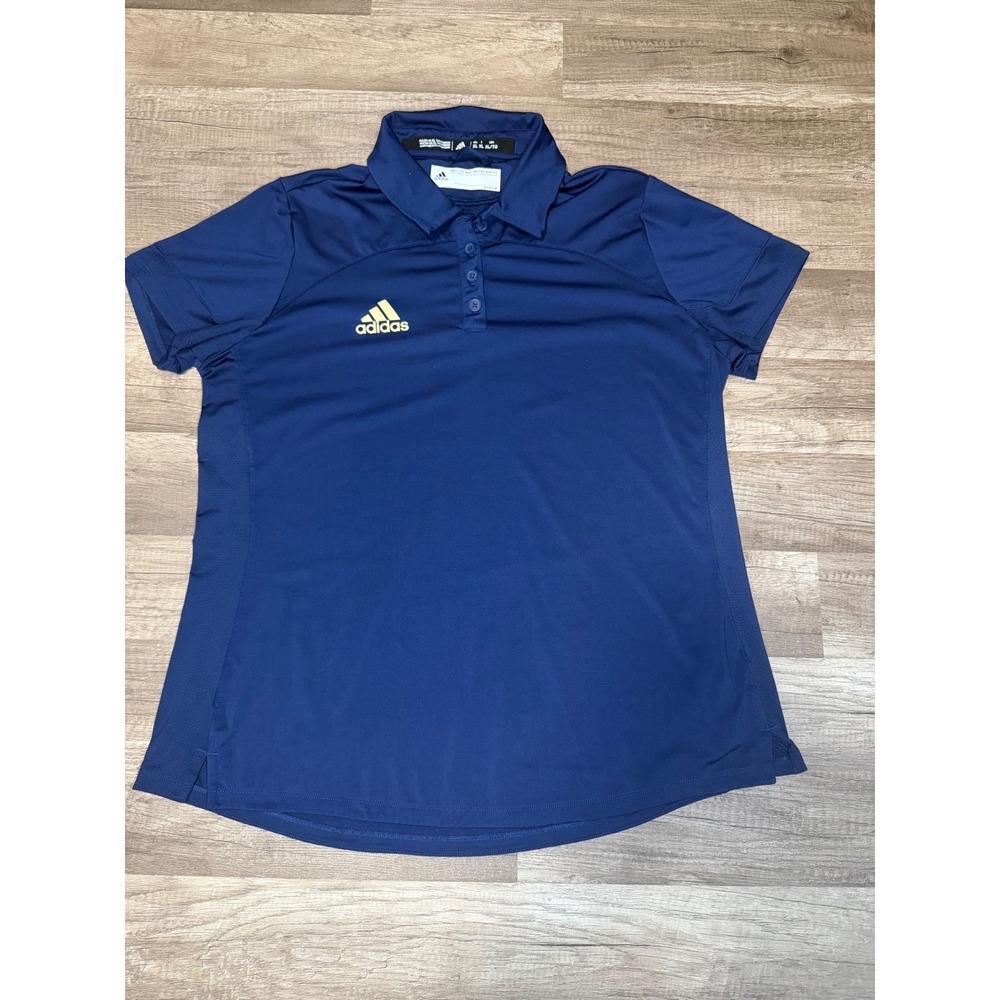 adidas Aeroready‎ Polo Womens XL Navy Blue Short Sleeve Athletic Golf Shirt